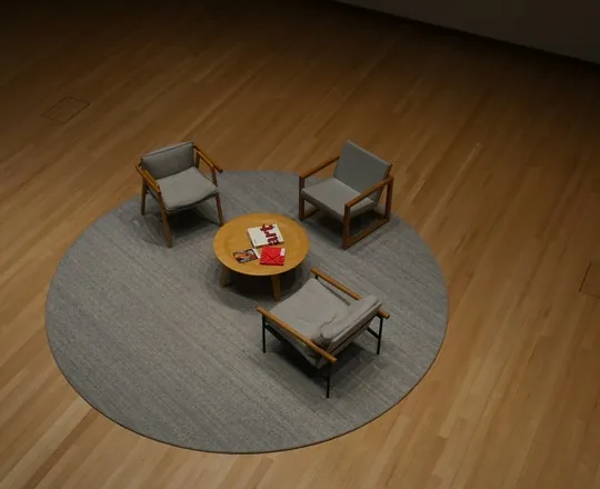 Poltronas em roda para encontros em grupo
